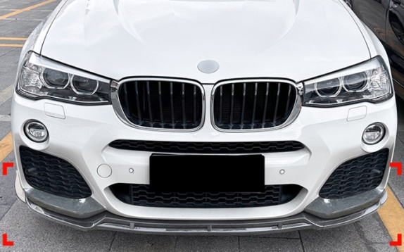 ลิ้นหน้า X3 F25 LCI, X4 F26 กันชน M Sport ดำเงา