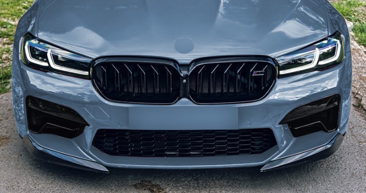 ลิ้นหน้า G30 LCI คู่ข้าง สำหรับกันชน M5 F90 สีดำเงา