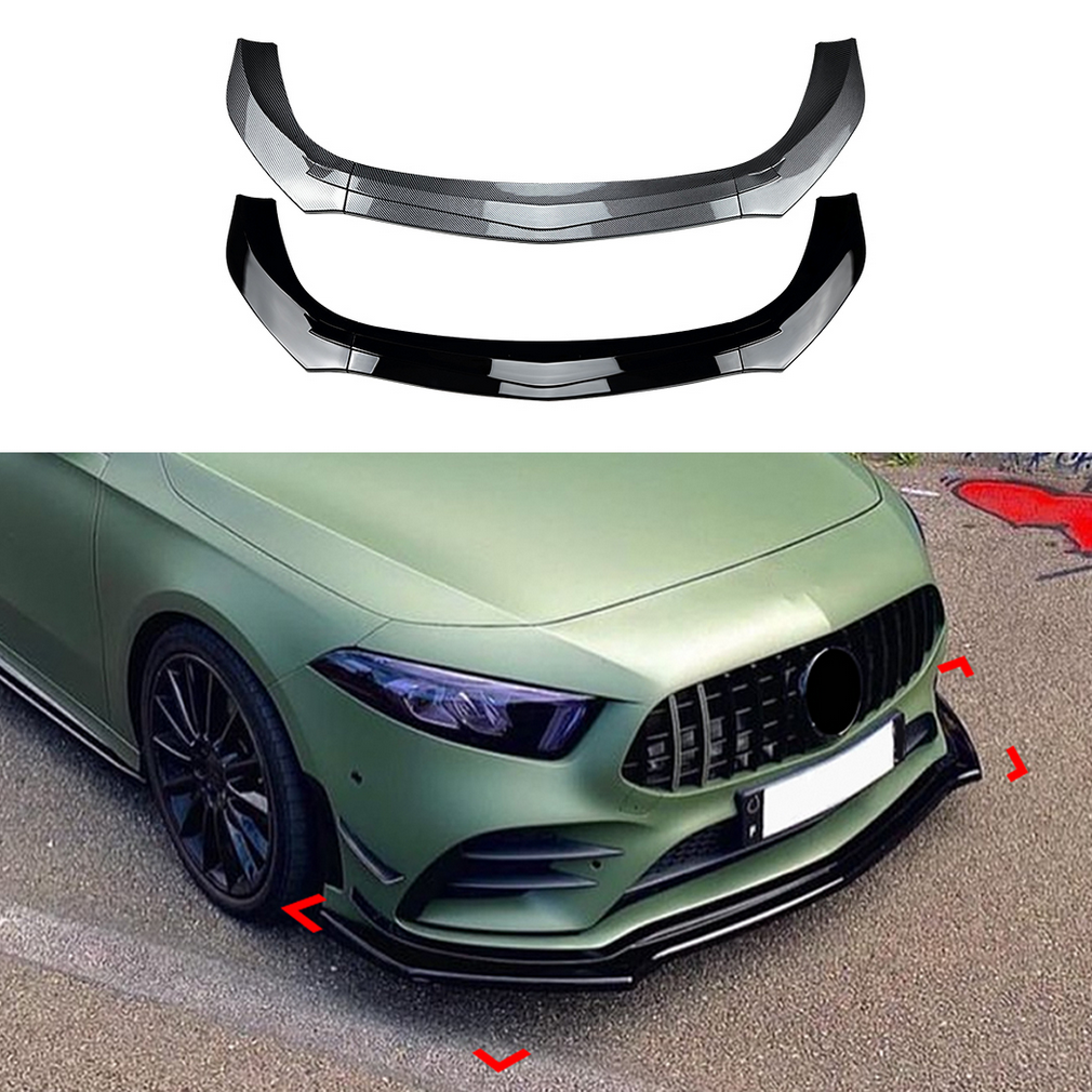 ลิ้นหน้า A-Class Sedan W177 V177 สีดำเงา