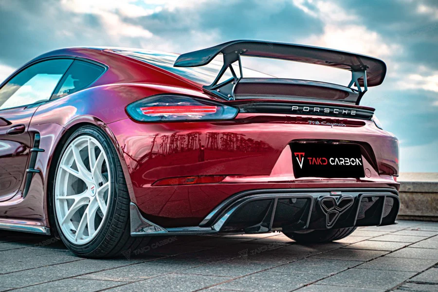 วิงหลัง 718 Boxster / Cayman ทรง TAKD V.2 - dry carbon prepreg แท้